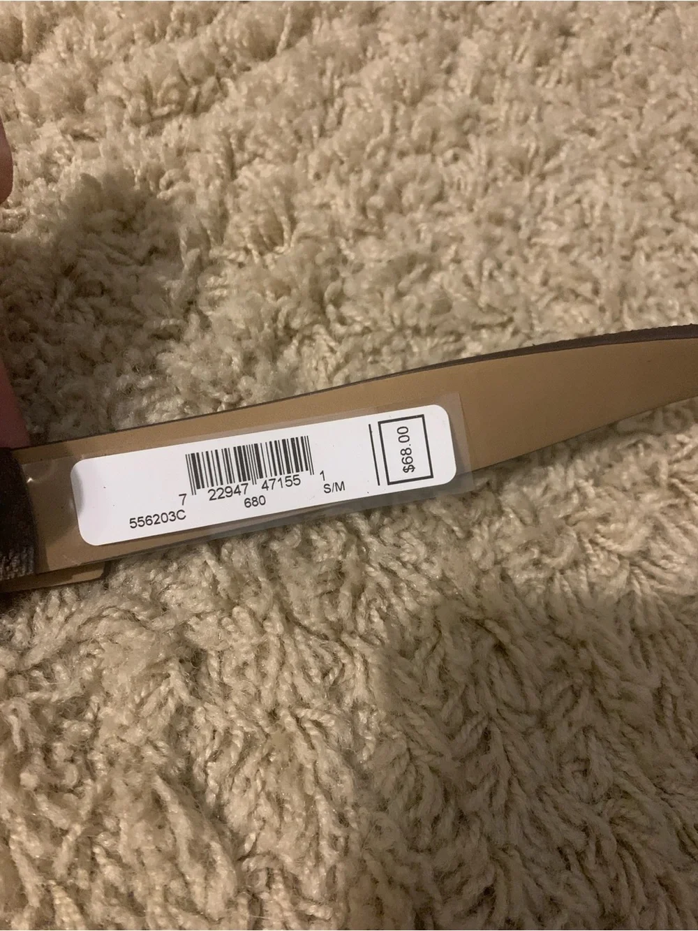 Michael Kors Brown Logo Belt Bag with Pink & Red Center Stripe